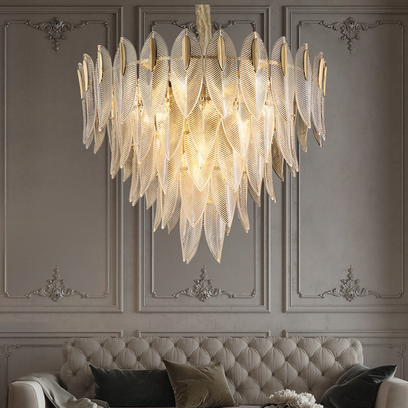Nordic Modern Hotel Villa LED Crystal Pendant Adjustable Height Iron Art Branch Creative for Living Room