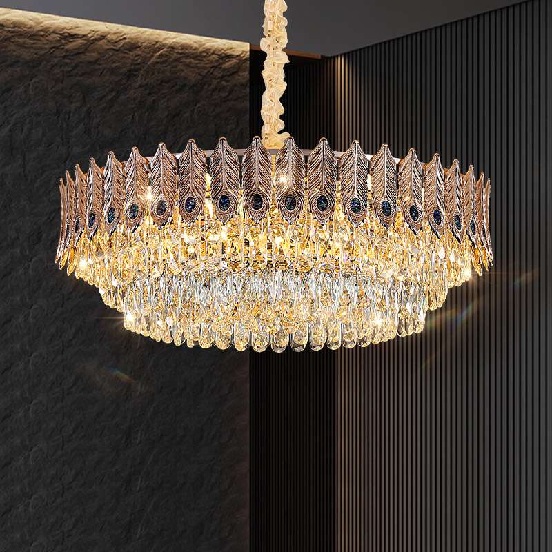 Crystal Pendant Lights for Living Room Luxury Round Crystal Customized Modern Large Chandelier