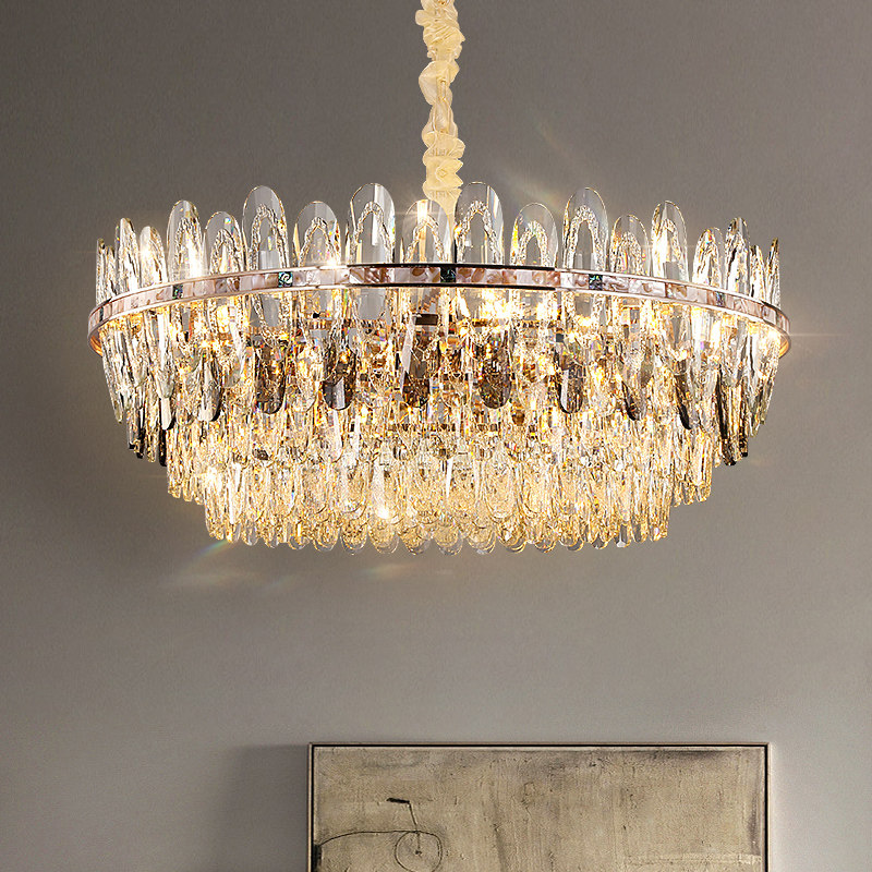 Post Modern Crystal Chandelier for Living Room Dining Room and Villa Showroom Hanging Installation Lighting Lamp