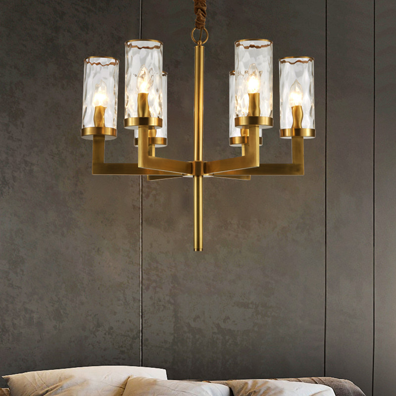 Postmodern Living Room Copper Lamp Modern Luxury Creative Bedroom Dining Room Nordic Brass Gold Crystal Chandelier