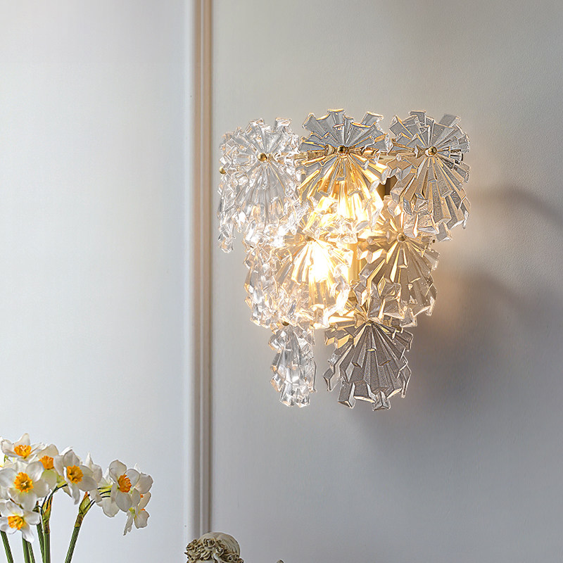 Light Luxury Modern Snowflake Shape LED Crystal Wall Lamp for Living Room, Bathroom Wall Light, Modern Wall Light, Crystal Light