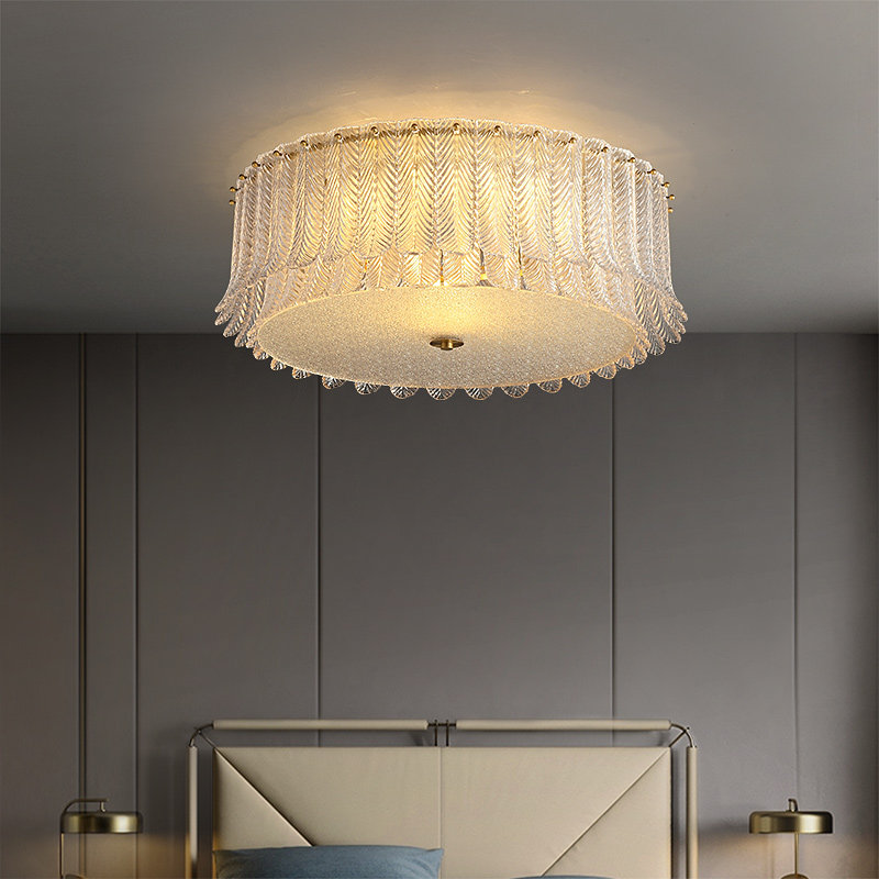 Nordic Modern Glass Lampshade Iron Pendant Lamp Light Chandelier for Living Room Bedroom Hotel