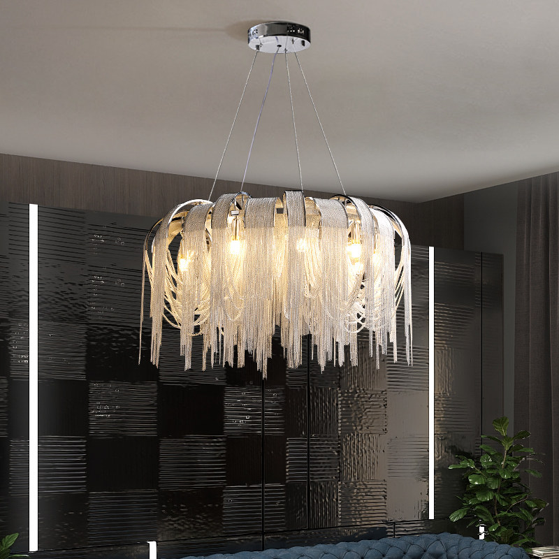 Luxury Customize Hemp Rope Chandelier Light Villa Hall Banquet Hotel Lobby Hallway Led Pendant Lamp