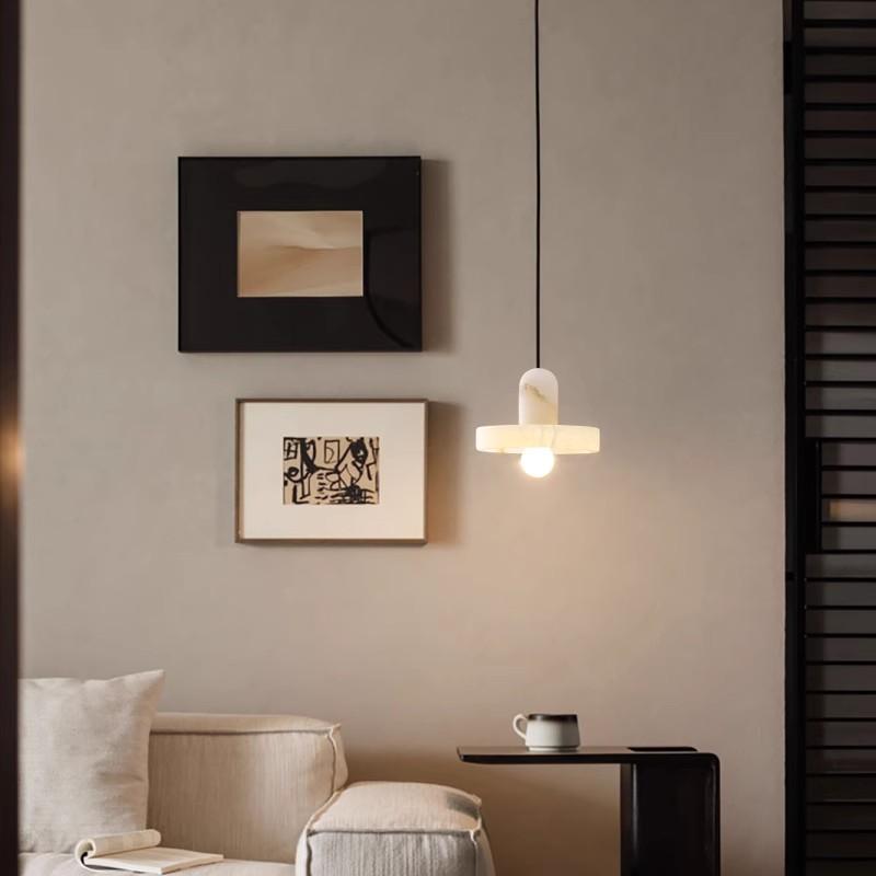 Natural Marble Lamp for Modern Minimalist Luxury Minimalist Restaurant bar Counter, Bedroom Bedside Table, Small Pendant Lamp