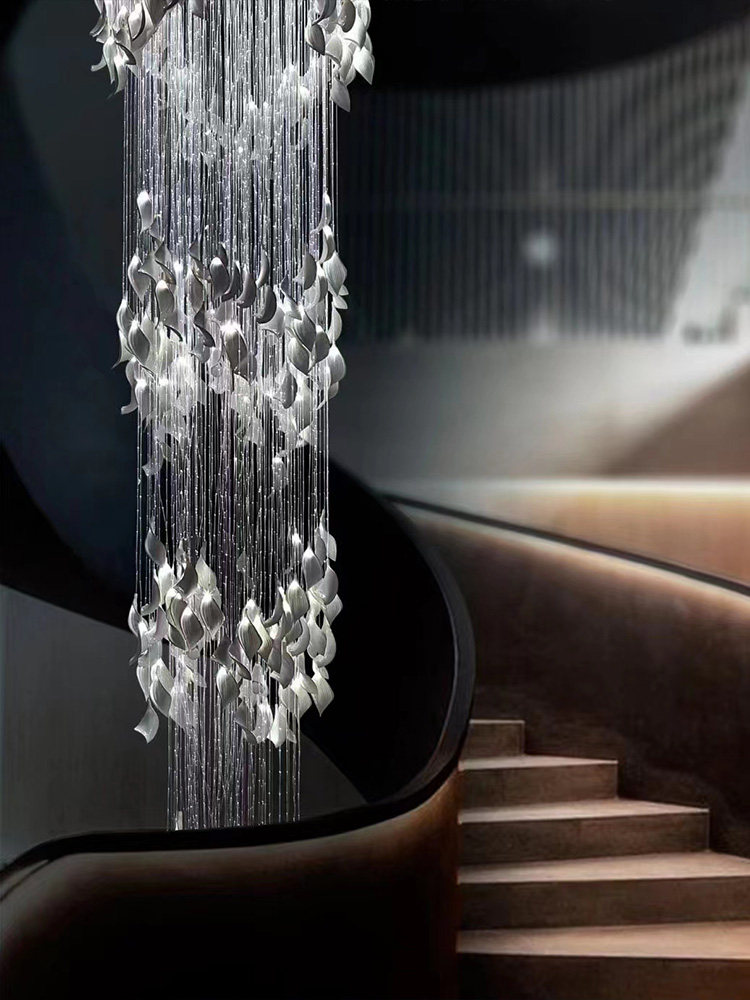 Manufacturer Modern Ceramic Leaf Chandeliers Decorative Water Flowers Pendant Lamp Energy Saving Light for Hotel Luxury Ceiling